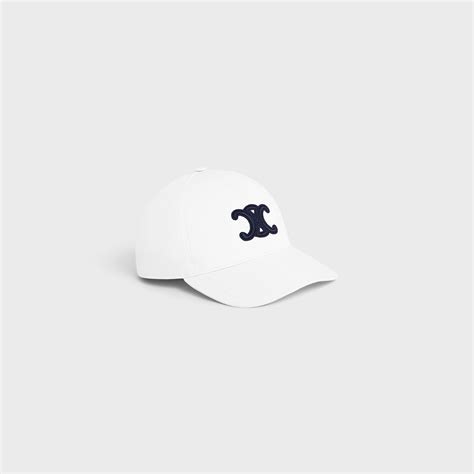 celine triomphe white baseball cap.